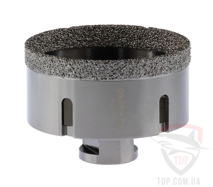 Алмазный инструмент Коронка алмазная Graphite вакуумного спекания 83 мм M14 для УШМ (55H317)