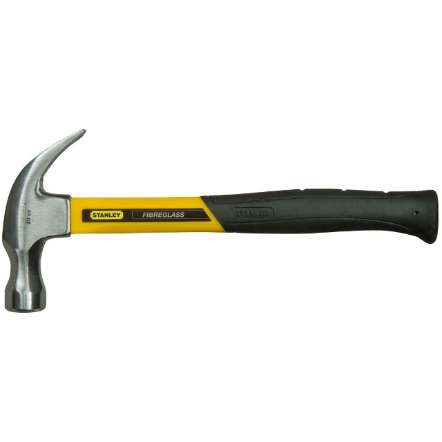 Молоток с гвоздодером Stanley "Yellow Fibreglass Curve Claw" 570 г (1-51-623)