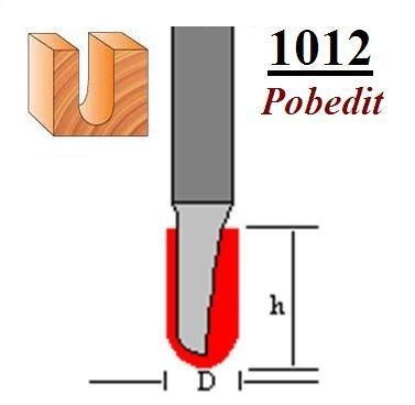 Оснастка Фреза пазовая галтельная POBEDIT 1012 D8 d8 L110 h30