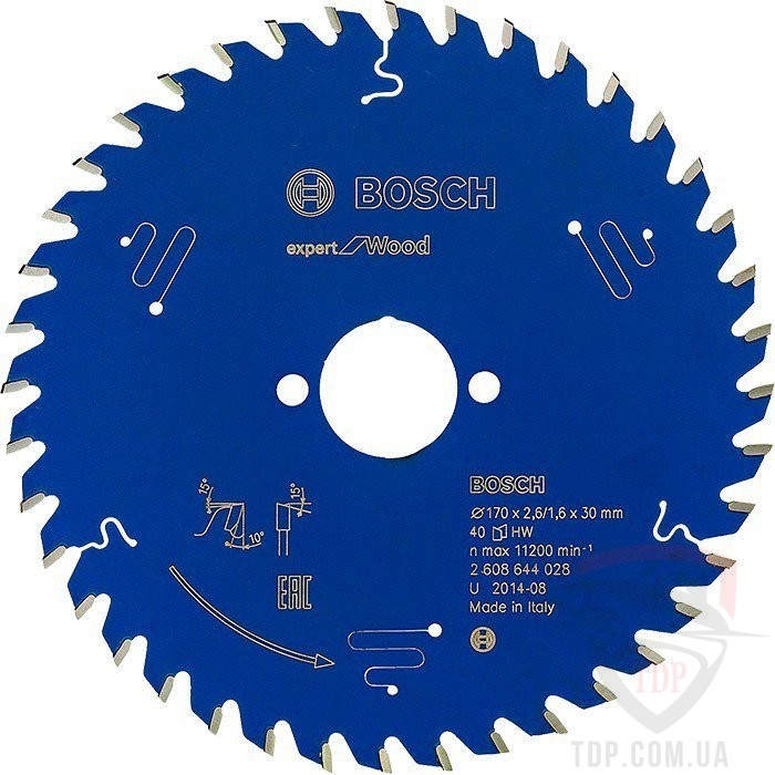 Оснастка Пильний диск по дереву Bosch 170x30x40z K2.6/1.6 Expert for Wood