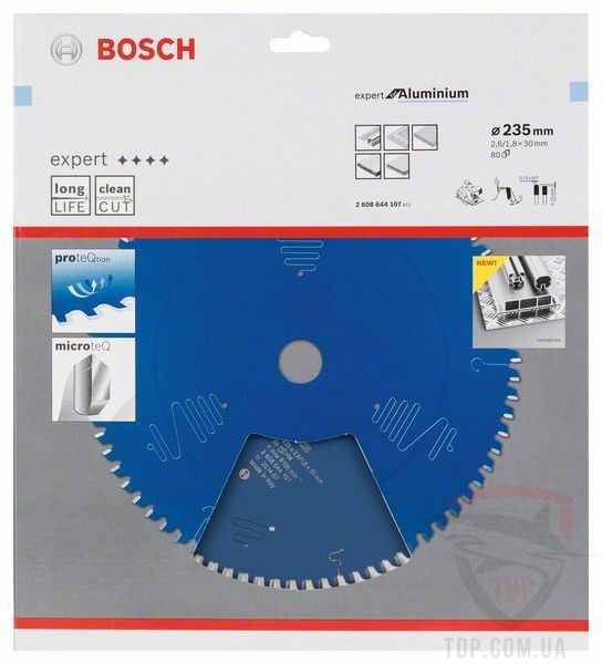 Пильний диск по алюмінію Bosch 235x30x80z K2.6/1.8 Expert for Aluminium - Фото №2