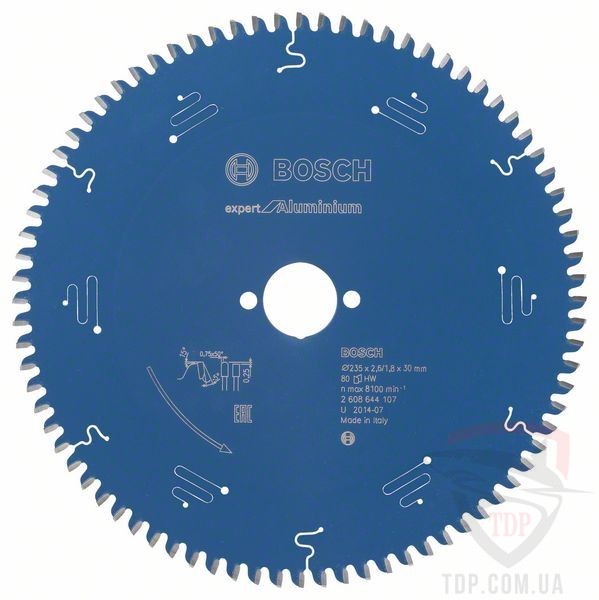 Оснастка Пильний диск по алюмінію Bosch 235x30x80z K2.6/1.8 Expert for Aluminium