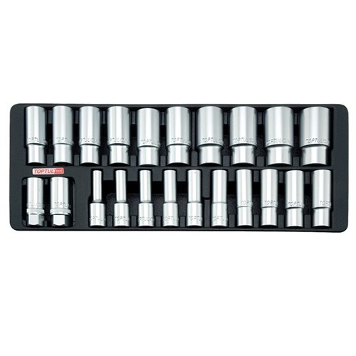 Набор головок длинных 1/2" 8-32мм  22ед. (в ложементе, тип В)  TOPTUL GAAT2202