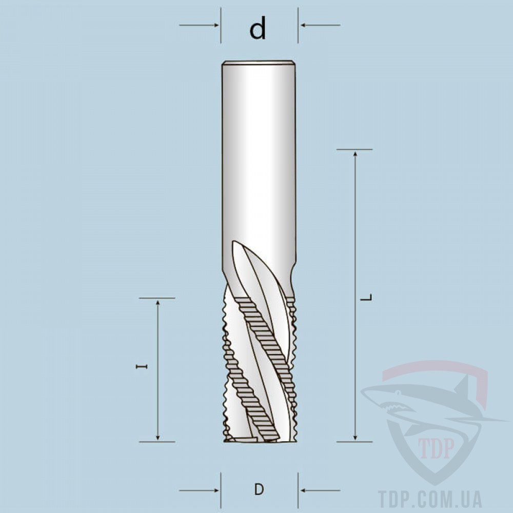 Оснастка Фреза спиральная со стружколомом NordUtensili D12 d12 L110 h52 z4 (13412005221N)