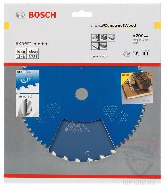 Пильний диск по будівельній деревині Bosch 200x30x30z K2/1.3 Expert for Construct Wood - Фото №2