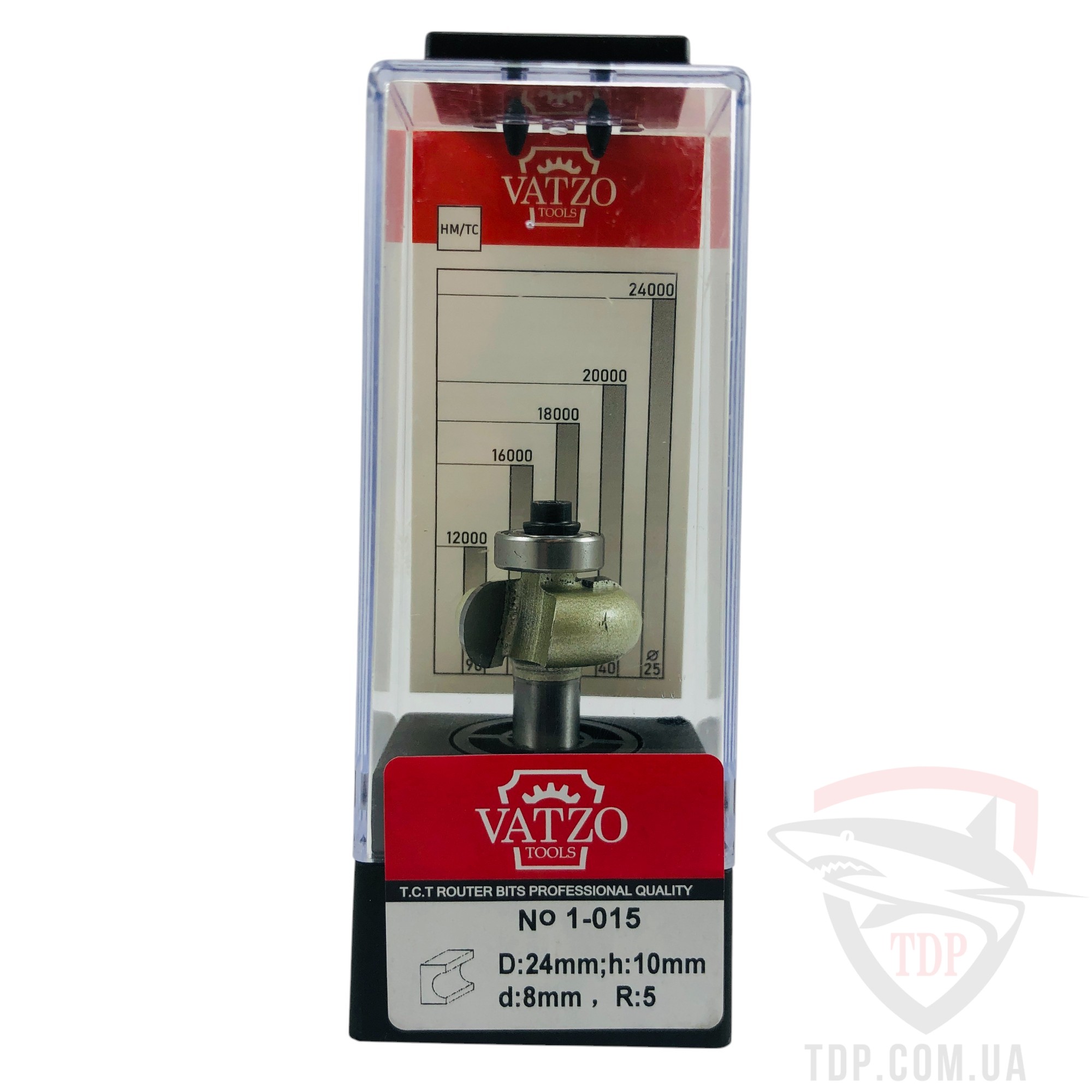 Фреза кромкова галтельна VATZO 1015 D24 d8 L53 h10 R5 - Фото №4
