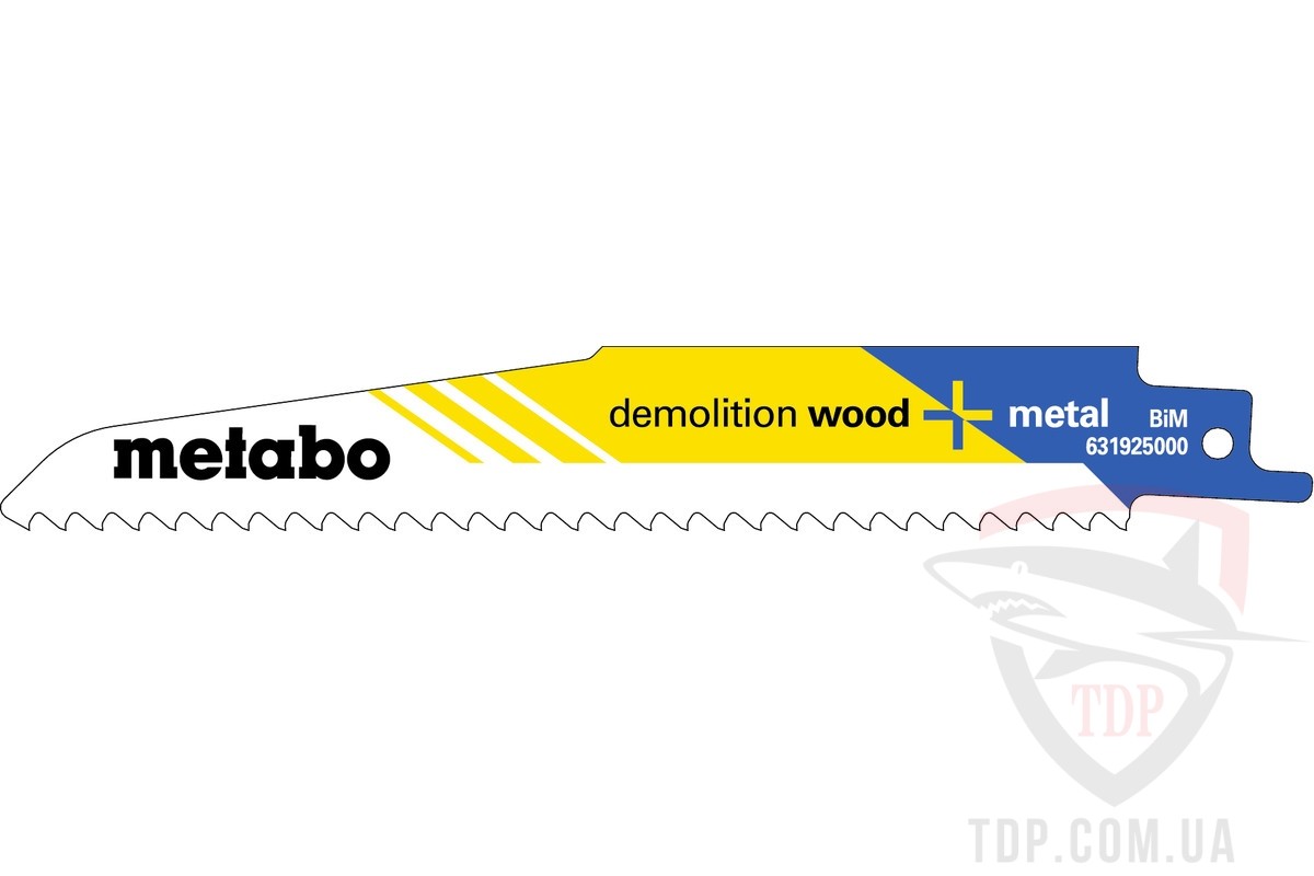 Оснастка Полотно для шабельної пилки Metabo Demolition Wood+Metal HM 225мм 5 шт (631926000)