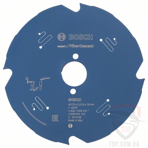 Пильные диски Пильний диск по фіброцементу Bosch 170x30x4z K2.2/1.6 Expert for FiberCement