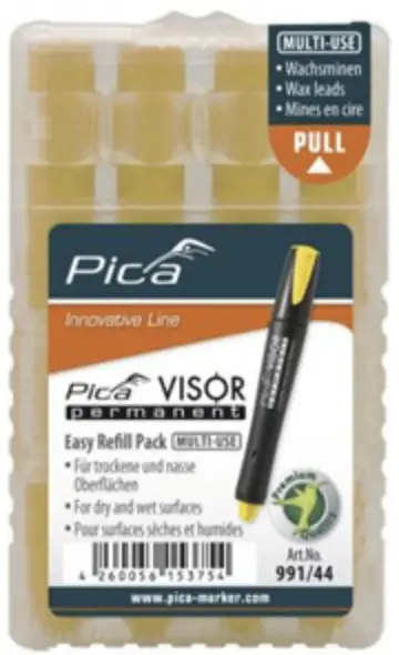 Ручной инструмент Грифель змінний для PICA VISOR permanent Longlife Industrial Marker жовтий (991/44)
