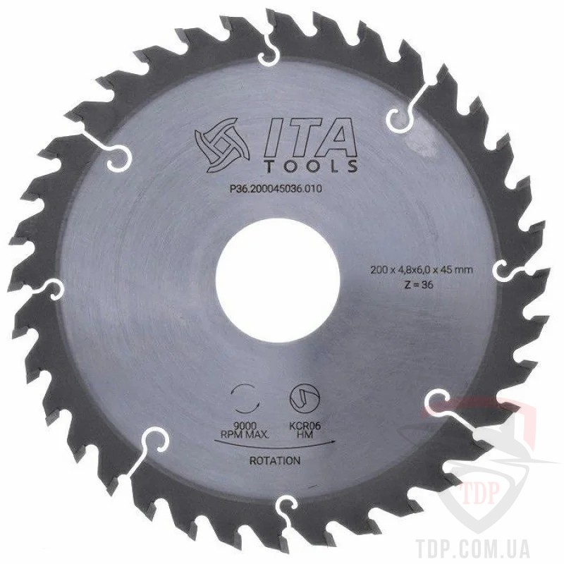 Оснастка Підрізний диск по МДФ Ita Tool 200x45x36z (P36.200045036.010)