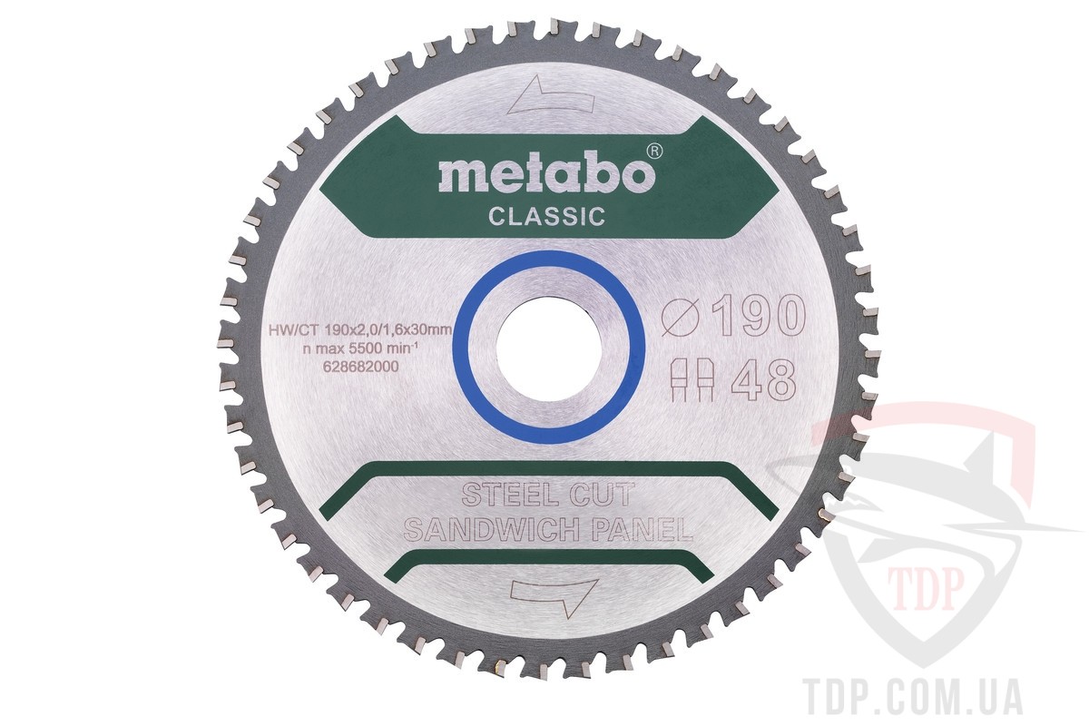 Оснастка Пильний диск по сталі Metabo Steel Cut Classic 190x30x48z (628684000)