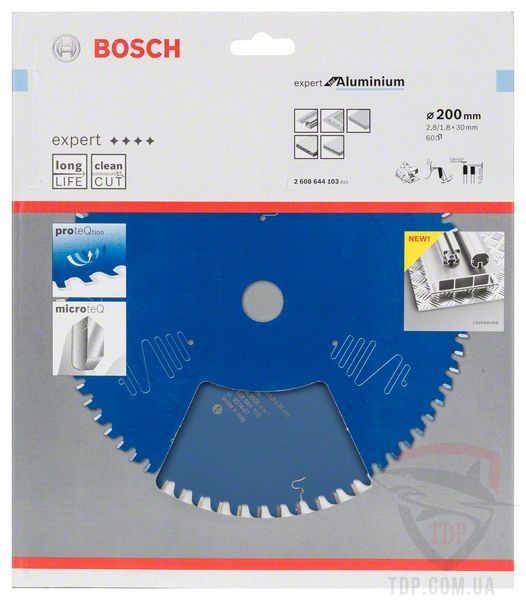 Пильний диск по алюмінію Bosch 200x30x60z K2.8/1.8 Expert for Aluminium - Фото №2