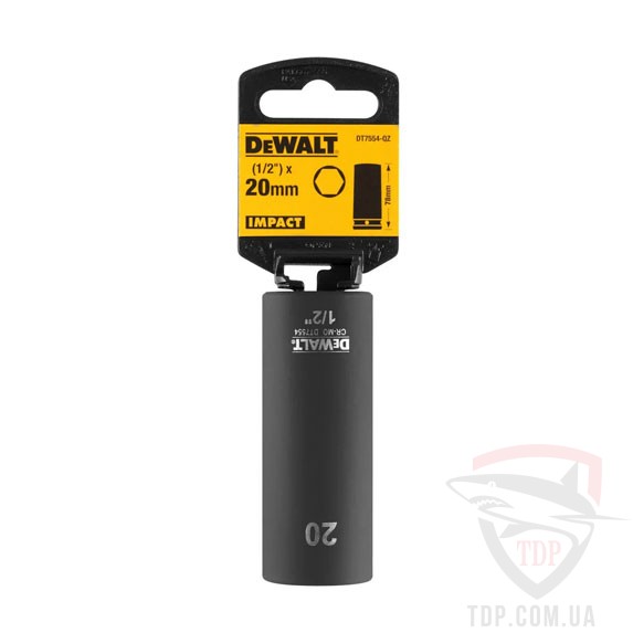 Ручной инструмент Головка торцевая ударная DeWALT IMPACT 20 мм DT7554