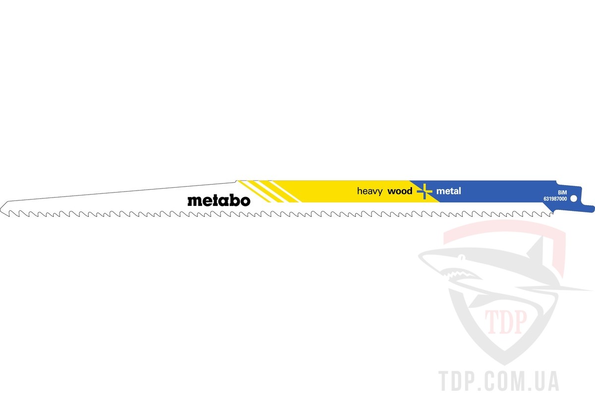 Оснастка Полотно для шабельної пилки Metabo Heavy Wood+Metal HM 300мм 5 шт (631987000)