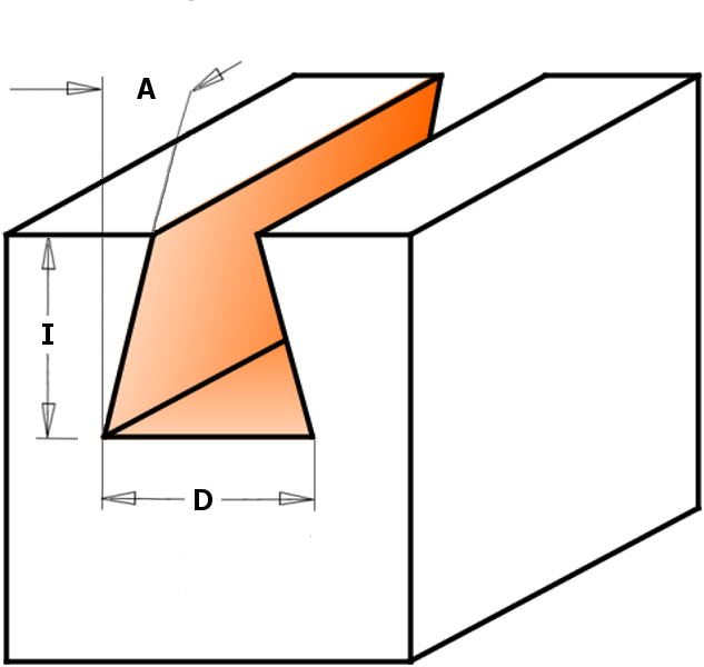Фреза CMT ласточкин хвост D5.5 d6 h4 L43 (718.053.11) - Фото №2