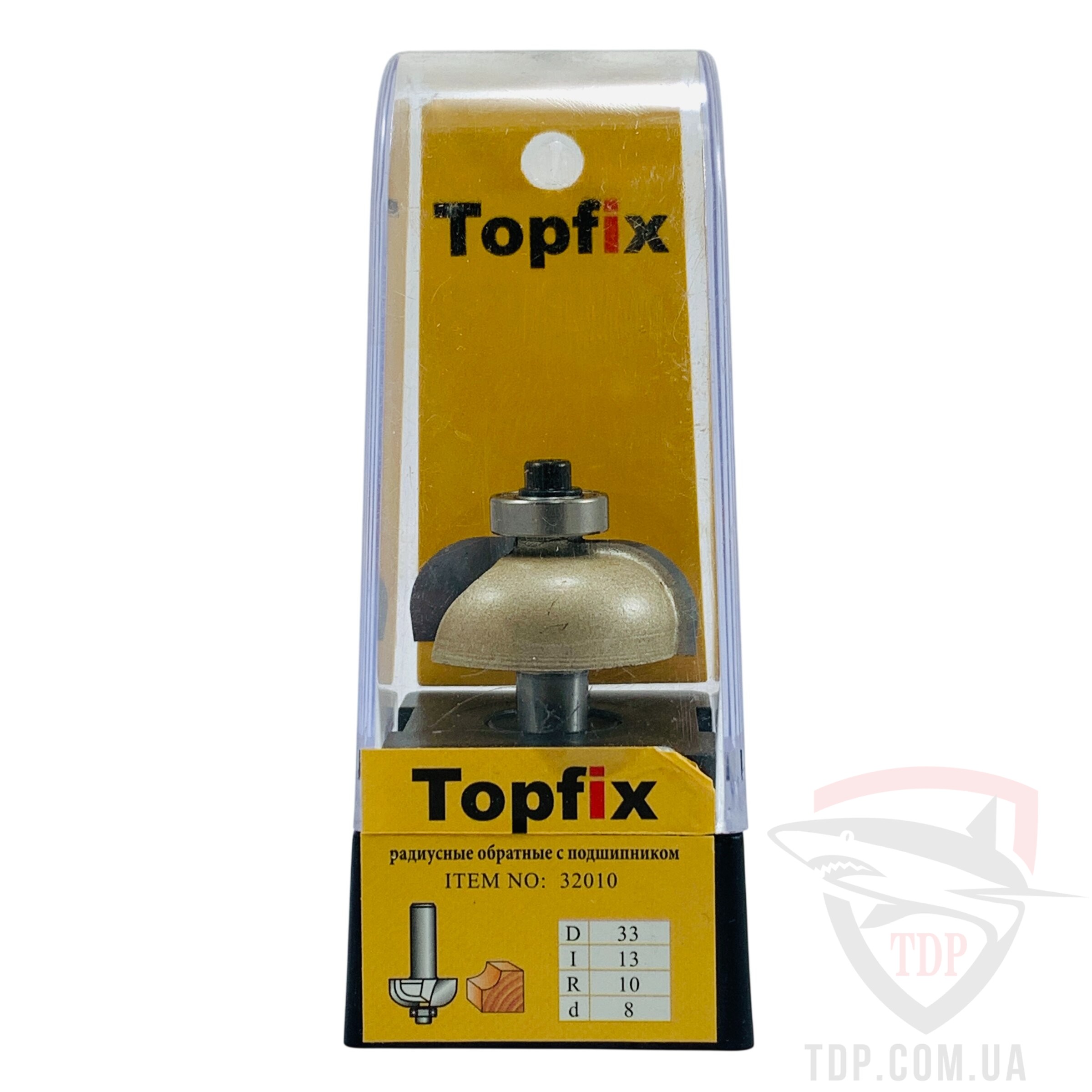 Фреза кромкова галтельна Topfix 1018 D33 d8 L56 h13 R10 z2 (32010) - Фото №3