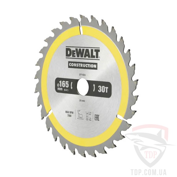 Оснастка Пильный диск по дереву DeWALT CONSTRUCTION 165х20х30z (DT1935)
