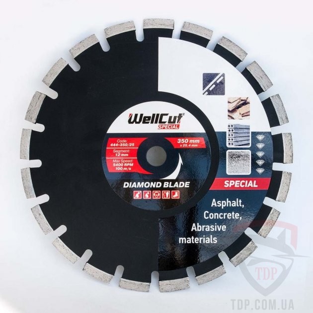 Алмазные диски Круг алмазный WellCut Special асфальт 350x12x25.4 (444-35025)