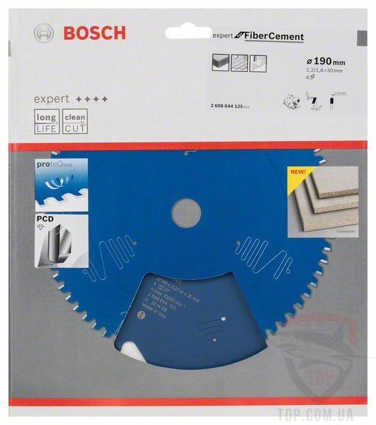 Пильний диск по фіброцементу Bosch 190x30x4z K2.2/1.6 Expert for FiberCement - Фото №2