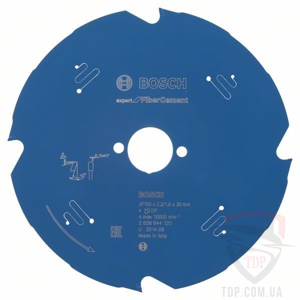 Оснастка Пильний диск по фіброцементу Bosch 190x30x4z K2.2/1.6 Expert for FiberCement