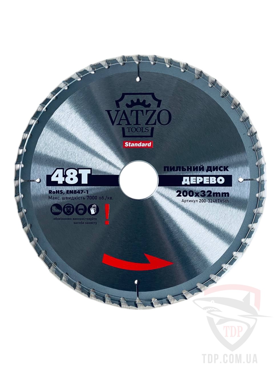 Оснастка Пильний диск по дереву VATZO standart Тонкий+ 254x30x80z 1.5/2.2