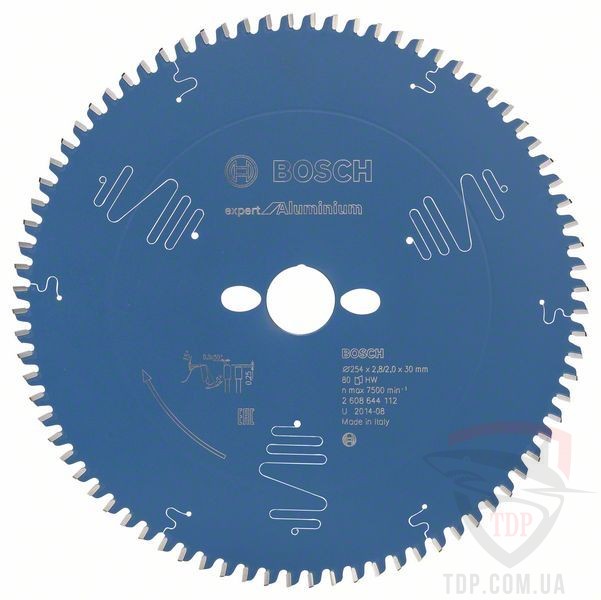 Оснастка Пильний диск по алюмінію Bosch 254x30x80z K2.8/2 Expert for Aluminium