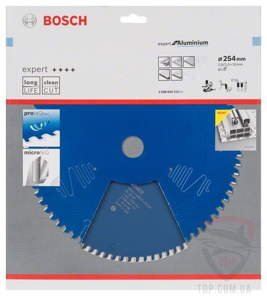 Пильний диск по алюмінію Bosch 254x30x80z K2.8/2 Expert for Aluminium - Фото №2