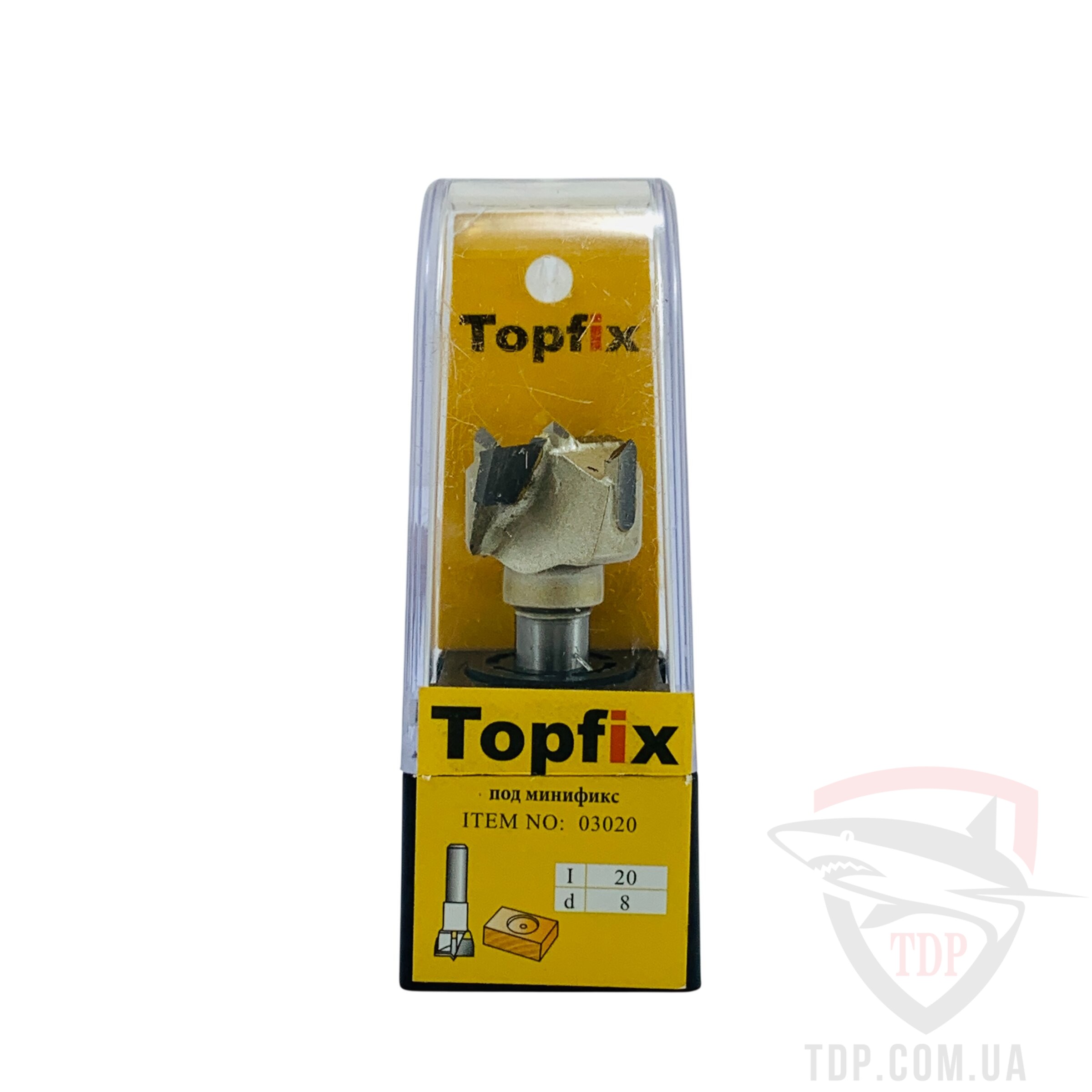 Фреза для меблевих петель (форстнера) Topfix 1011 D20 d8 L54 h20 z2 (03020) - Фото №3