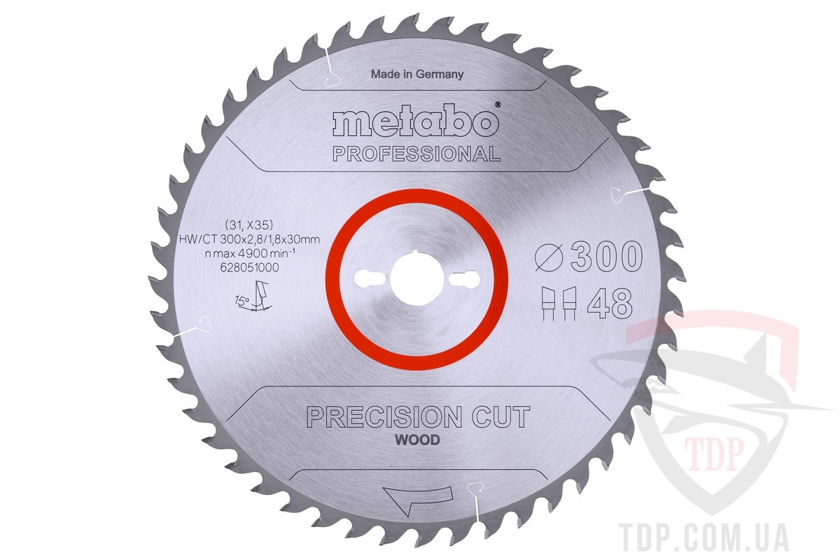Оснастка Пильний диск по дереву Metabo Precision Cut Wood 300x30x48z (628051000)