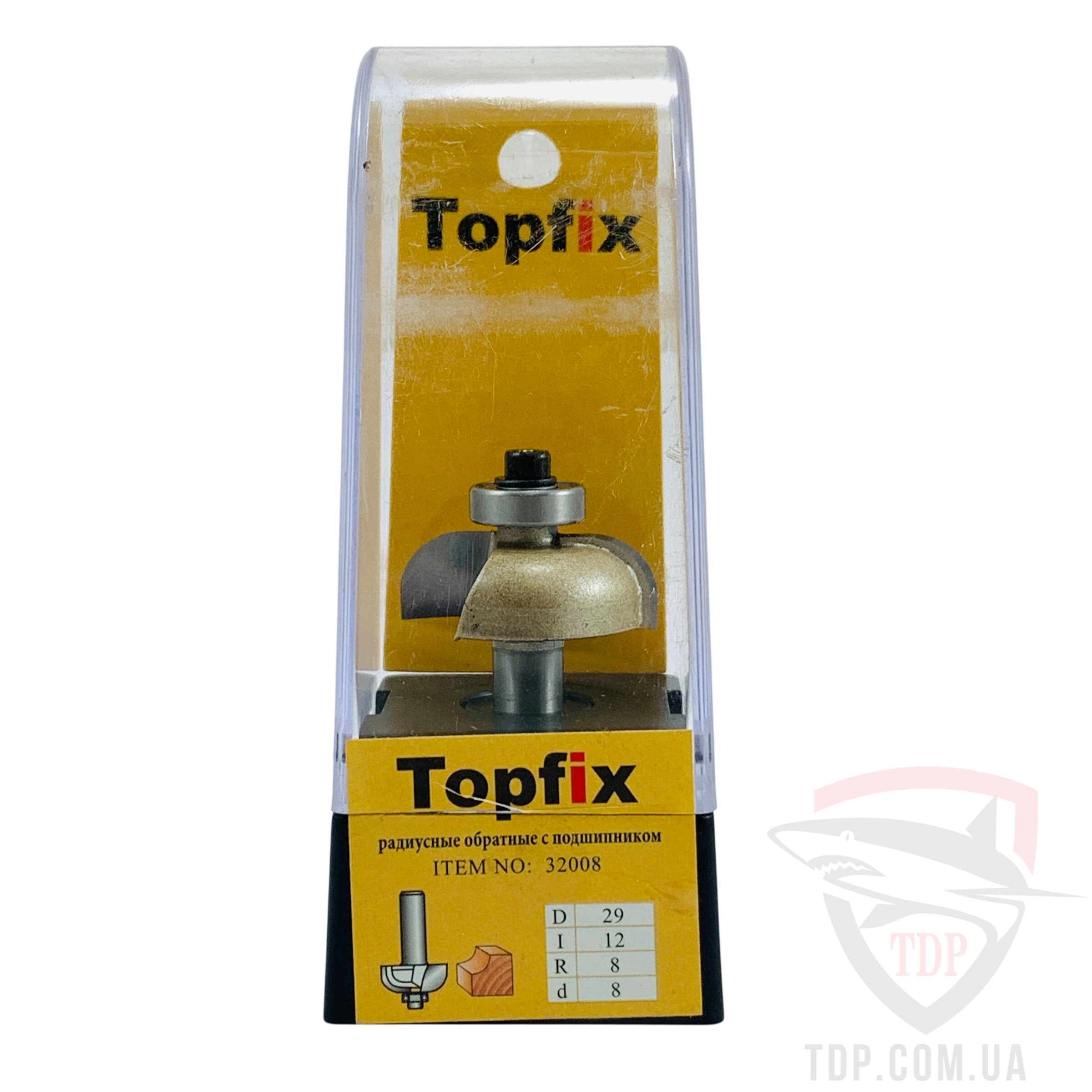 Фреза кромкова галтельна Topfix 1018 D29 d8 L55 h12 R8 z2 (32008) - Фото №3