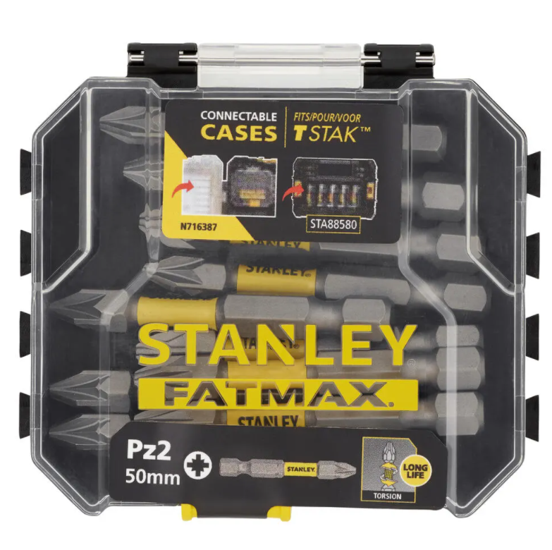 Биты и адаптеры Набор бит STANLEY PZ2 50 мм 10 шт (STA88572)