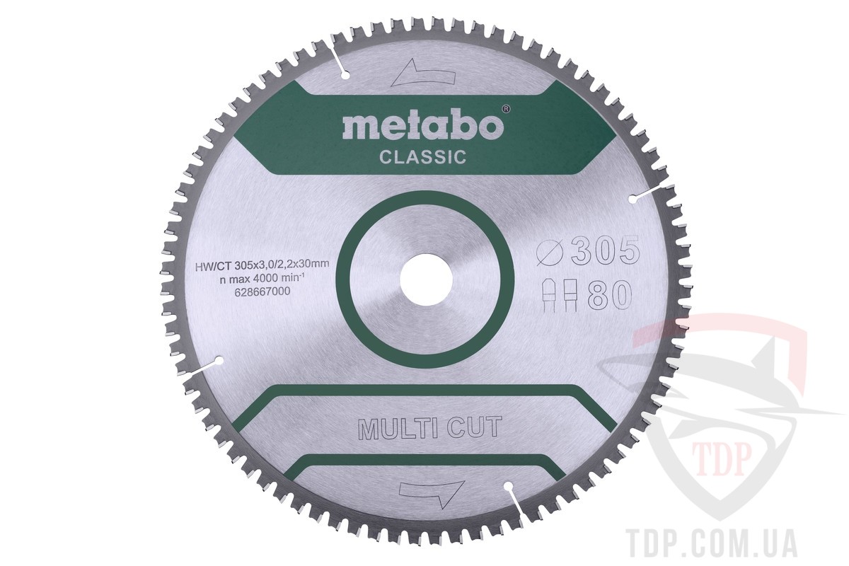 Пильные диски Пильний диск по ламінату Metabo Multi Cut Professional 305x30x80z (628667000)