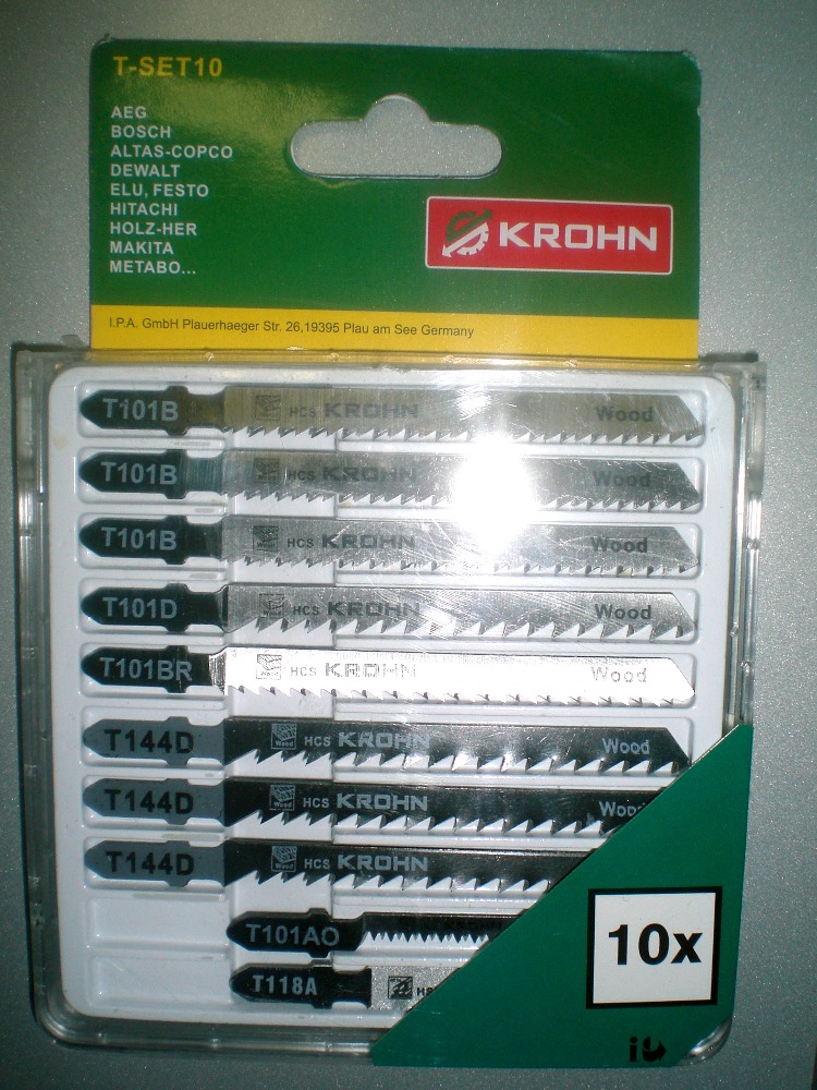 Набор полотен лобзик KROHN T-SET10 10 шт HCS+HSS - Фото №2