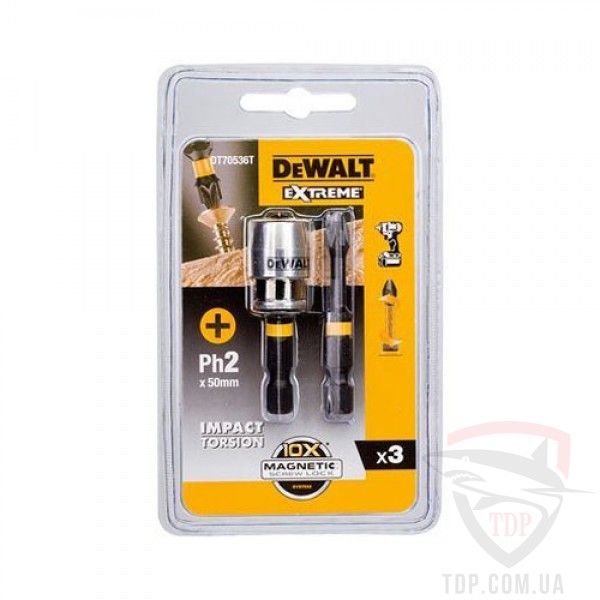 Набор бит и насадок DeWALT PH2 50 мм (DT70536T)