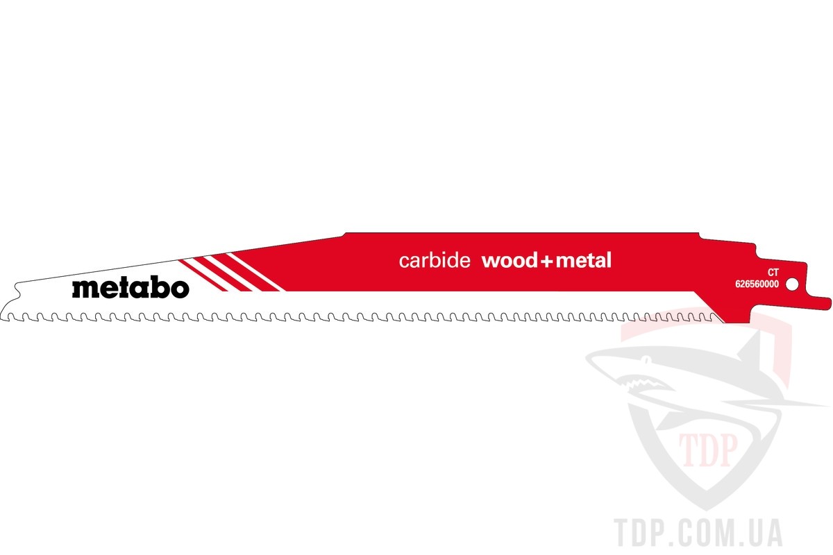 Оснастка Полотно для шабельної пилки Metabo Carbide Wood+Metal HM 225мм (626560000)