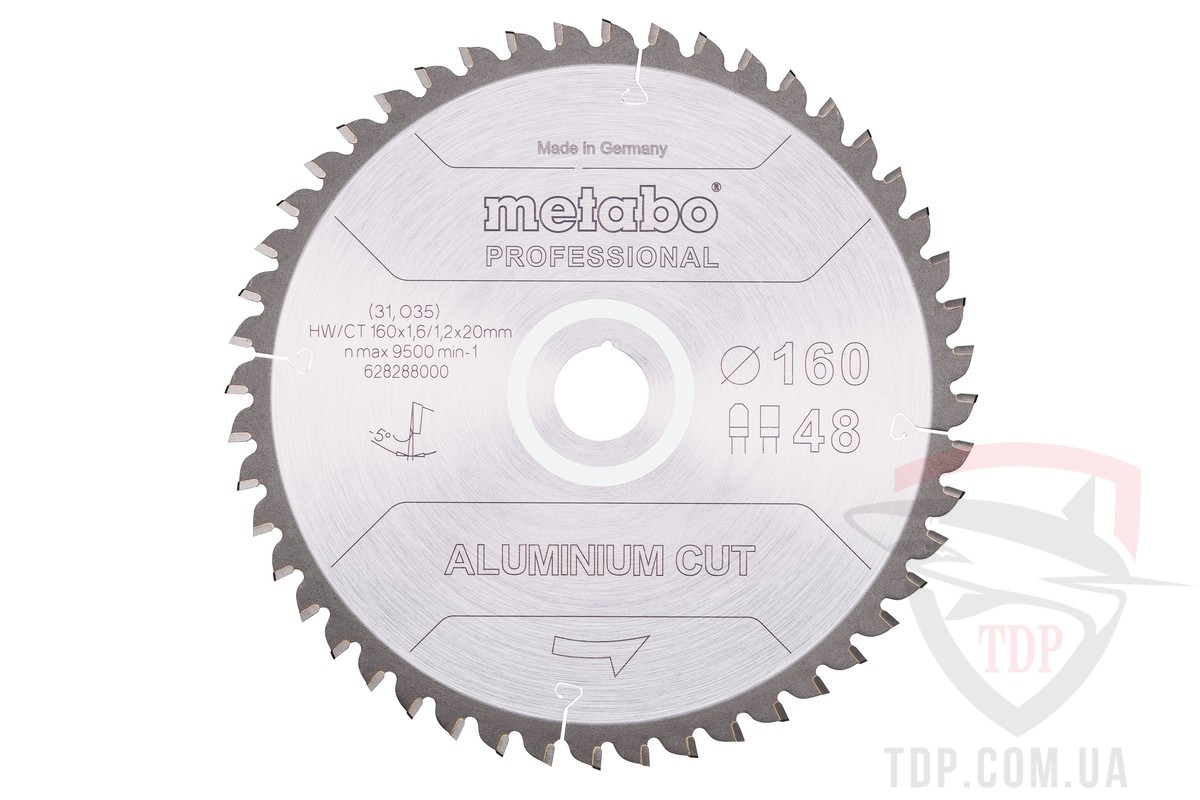 Оснастка Пильний диск по алюмінію Metabo Aluminium Cut Professional 160x20x48z (628288000)