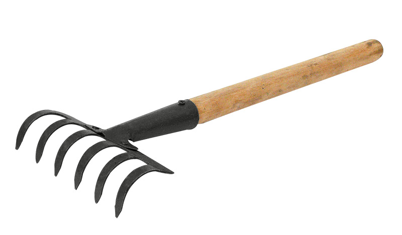 Садовый инструмент Грабли MASTER TOOL садовые с деревянной ручкой 6 зубов 460 мм (14-6204)