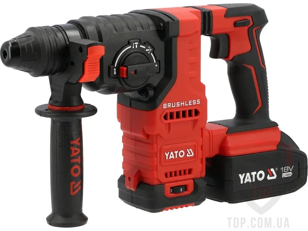 Перфоратор YATO акумуляторний 2xLi-Ion 18В 4АГод 2.8 Дж SDS-Plus (YT-827724)