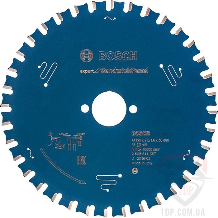 Оснастка Пильний диск по сендвіч-панелях Bosch 190x30x36z K2/1.6 Expert for Sandwich Panel