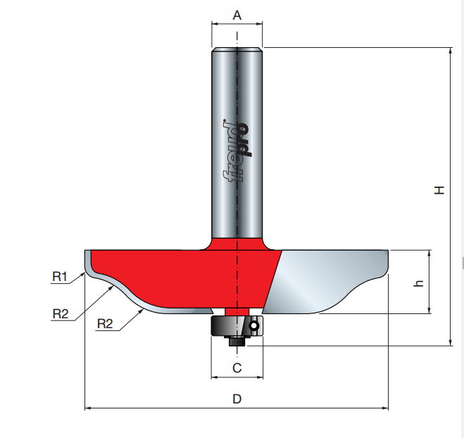 Фреза Freud D76.2 l16 L64.7 фигирейная гозонтальная