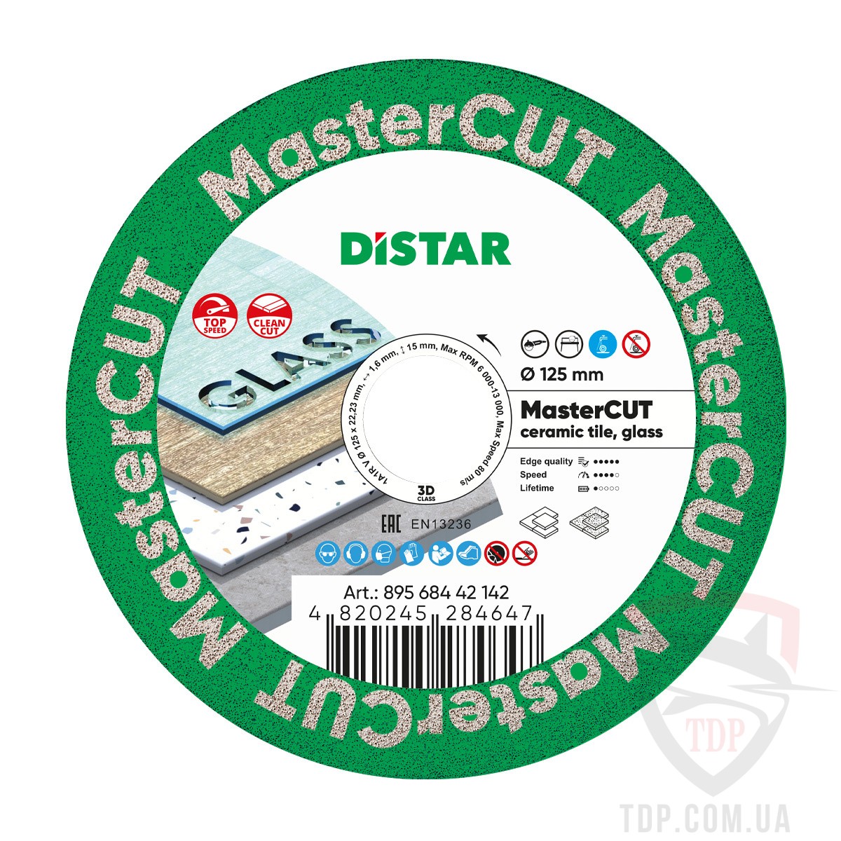 Алмазный инструмент Диск алмазний по керамограніту Distar MasterCUT 125x22.23x1.6мм (89568442142)
