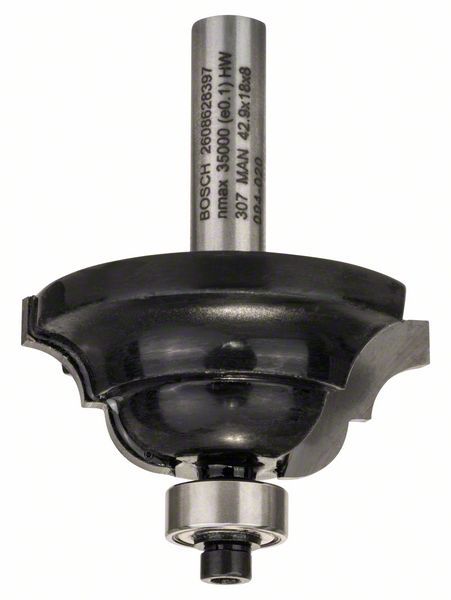 Концевые фрезы Фреза кромочная фигурная Bosch D42.9 d8 h18 L60 R6.3 B15 (2608628397)