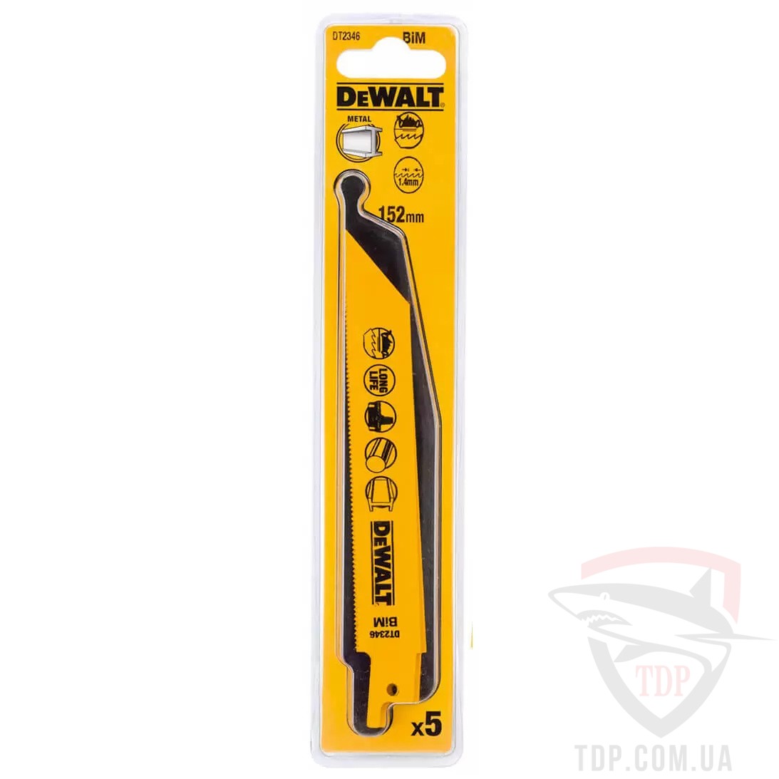 Полотно пильне DeWALT для металу 152 мм 18 TPI 5шт (DT2346) - Фото №2