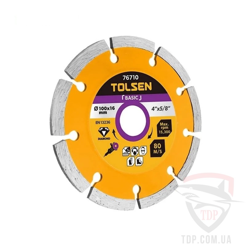 Алмазные диски Диск алмазний по бетону Tolsen Basic сегмент 180x22.2x7мм (76715)