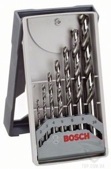 Сверла Набір свердл по металу Bosch Mini X-Line HSS-G 2-10мм 7шт (2608589295)
