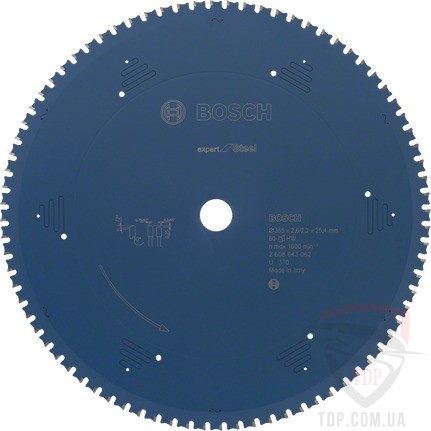 Оснастка Пильний диск по сталі Bosch 355x25.4x80z K2.6/2.2 Expert for Steel