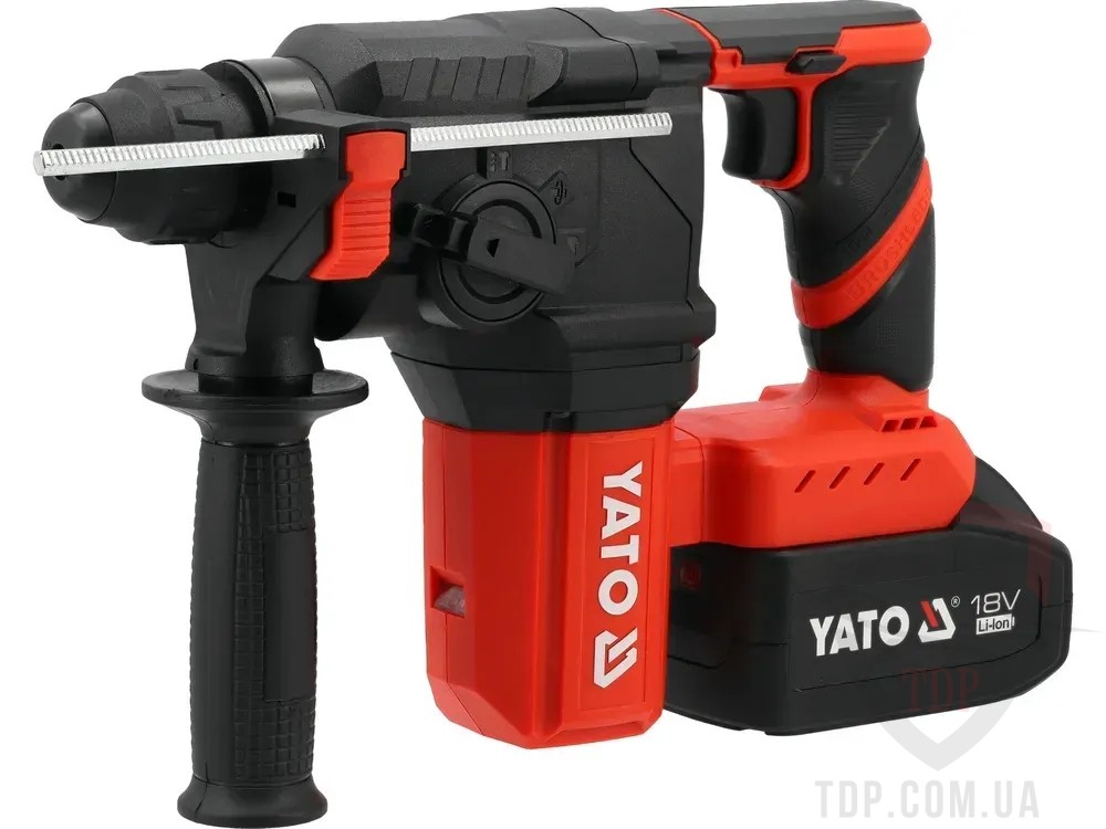 Перфораторы Перфоратор акумуляторний YATO 2xLi-Ion 18В 4АГод 2.5 Дж SDS-Plus (YT-827722)