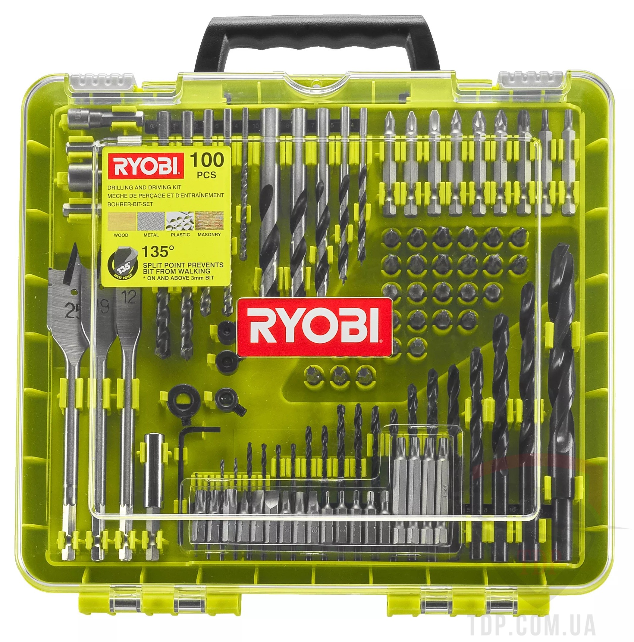 Электроинструмент Набір біт та свердел Ryobi RAKDD100 100 шт (5132004666)