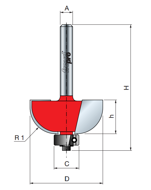 Фреза Freud кромочная калёвочная D25.4 l12.7 L60.7 (30-11112)