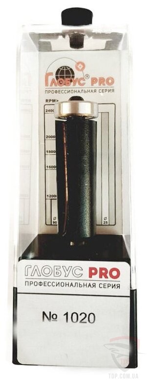 Оснастка Фреза кромочная прямая Глобус PRO 1020 D21 d12 L90 h50 z2 с верхним подшипником